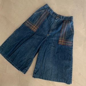 70s High Waisted Rainbow Embroidered Denim